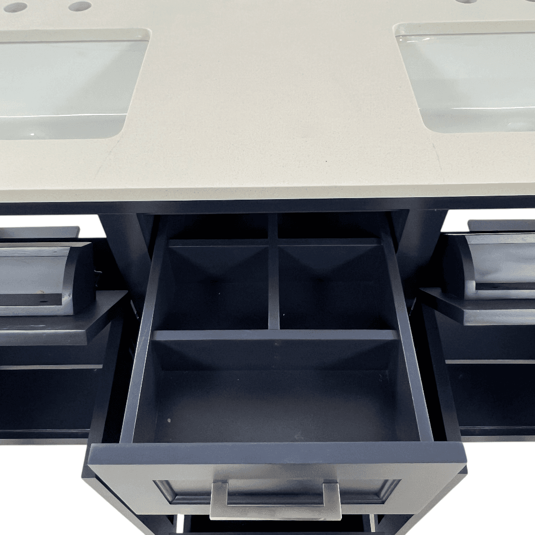 Lark Manor Chezkel 60'' Fully Assembled Double Bathroom Vanity with Ceramic Sink - Thumbnail 17