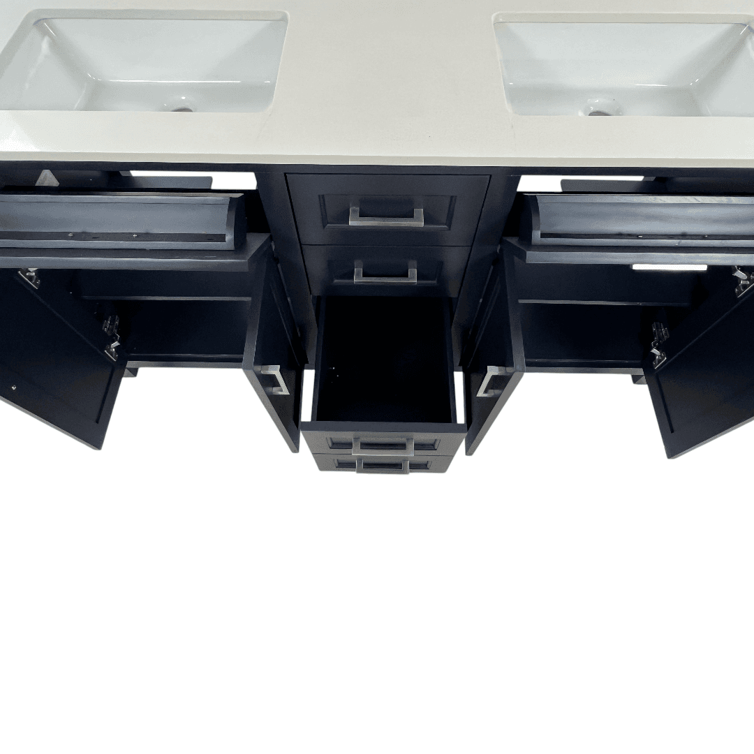 Lark Manor Chezkel 60'' Fully Assembled Double Bathroom Vanity with Ceramic Sink - Thumbnail 15