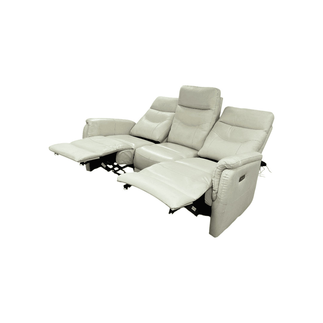 Latitude Run Viradis Genuine Leather Zero Clearance Recliner Power Reclining Sofa With USB Port, Modern 3 Seater Recliner Couch - Thumbnail 6