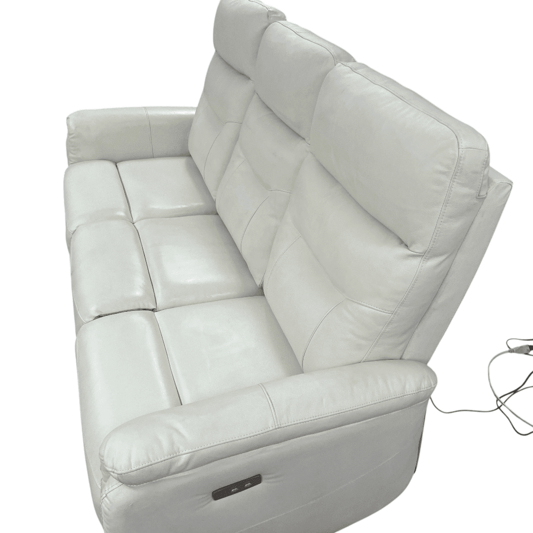 Latitude Run Viradis Genuine Leather Zero Clearance Recliner Power Reclining Sofa With USB Port, Modern 3 Seater Recliner Couch - Thumbnail 19