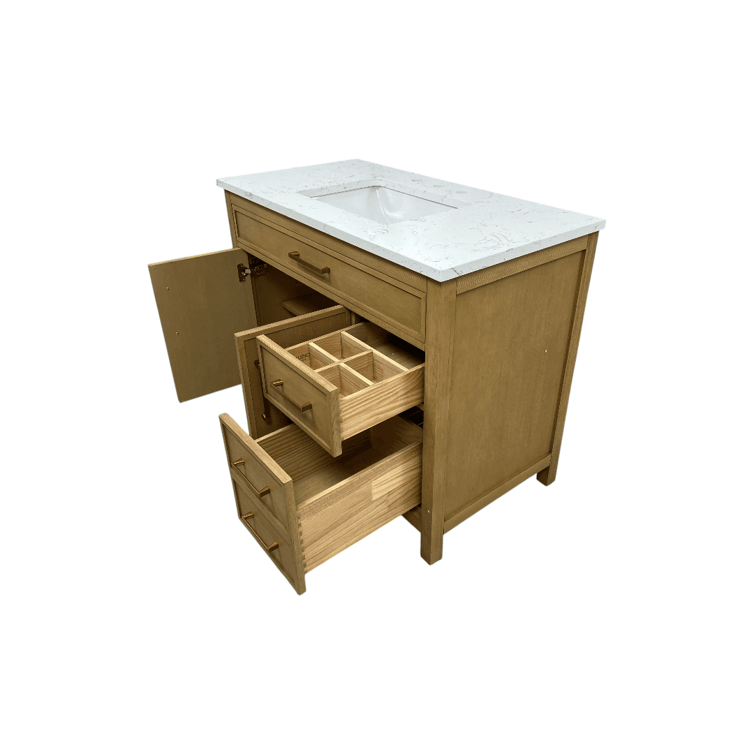 Sudio Design Logan 42″ Sand Vanity with Carrara White Top - Thumbnail 21