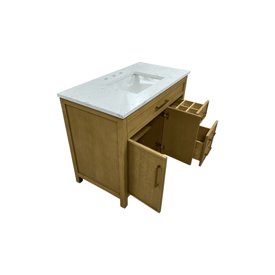 Sudio Design Logan 42″ Sand Vanity with Carrara White Top - Thumbnail 23