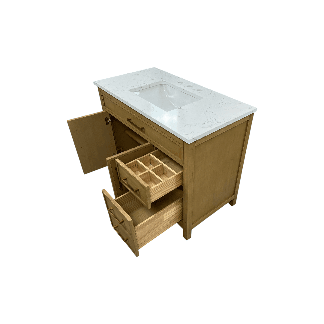 Sudio Design Logan 42″ Sand Vanity with Carrara White Top - Thumbnail 22