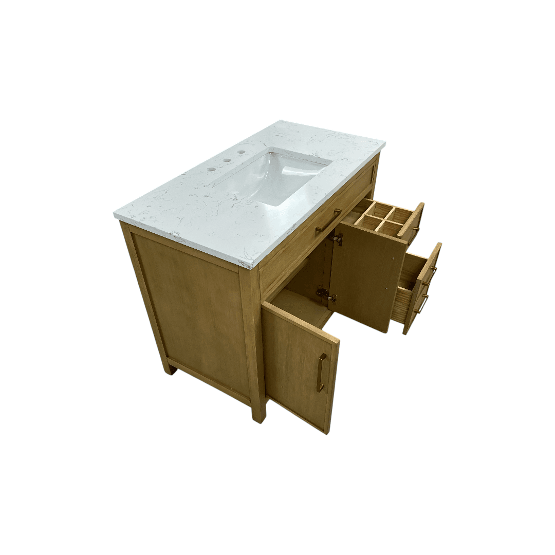 Sudio Design Logan 42″ Sand Vanity with Carrara White Top - Thumbnail 24