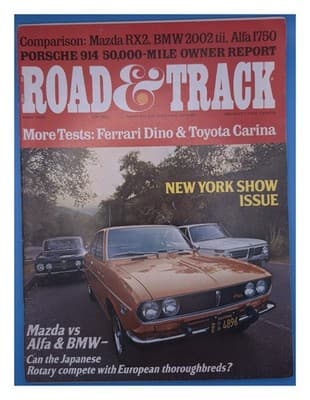 Road & Track May 1972 Mazda RX2 vs Alfa & BMW Performance Comparison Magazine - Image 1