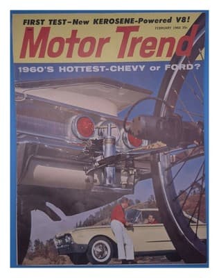 Motor Trend February 1960 New KEROSENE Powered V8 Chevy vs Ford Car Magazine - Image 1
