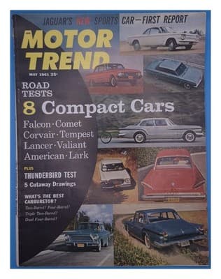 Motor Trend May 1961 Compact Cars; Road Tests; Jaguar. Magazine - Image 1