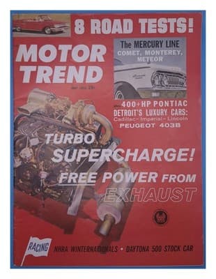 Motor Trend May 1962 Turbo Supercharged Car Magazine - Image 1