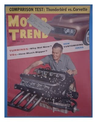 MOTOR TREND June 1956 Thunderbird vs Corvette Car Magazine - Image 1