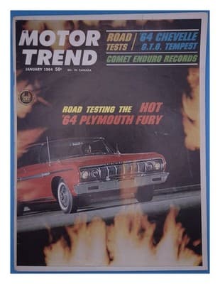 Motor Trend January 1964 '64 Chevelle G.T.O. Tempest Car Magazine - Image 1