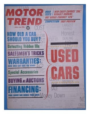 Motor Trend June 1965 Used Cars Buying Guide Magazine - Image 1