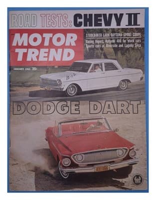 Motor Trend January 1962 Chevy II; Dodge Dart Car Magazine - Image 1