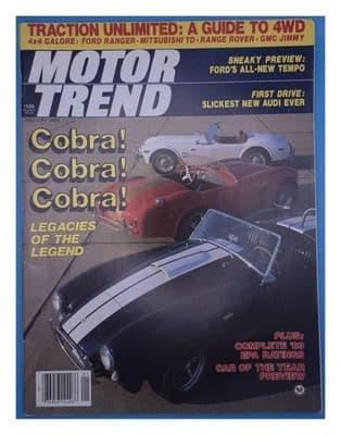 Motor Trend January 1983 Cobra! Cobra! Cobra! Magazine - Image 1