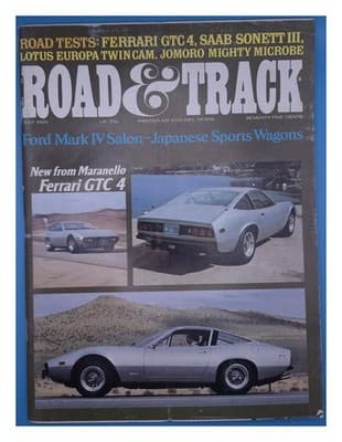 Road & Track July 1972 Ferrari GTC 4 Car Magazine - Image 1