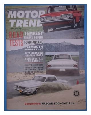 Motor Trend April 1962 Road Tests Car Magazine - Image 1