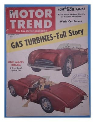 Motor Trend September 1953 Gas Turbines Car Magazine - Image 1