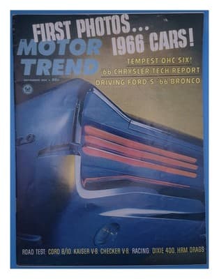 Motor Trend Sep 1965 1966 Cars! Magazine - Image 1