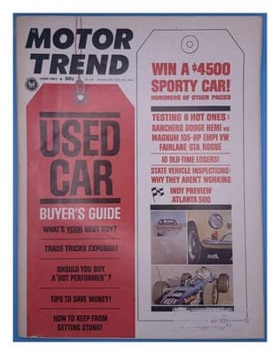 Motor Trend June 1967 Used Car Buyer's Guide Magazine - Image 1