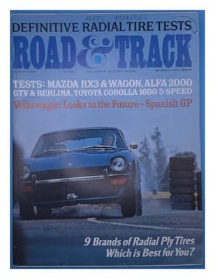 Road & Track August 1972 Definitive Radial Tire Tests Magazine - Image 1