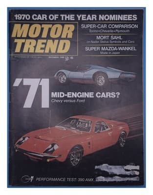 Motor Trend December 1969 Car of the Year Nominees Magazine - Image 1