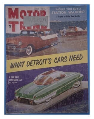 Motor Trend August 1955 Station Wagon Car Magazine - Image 1