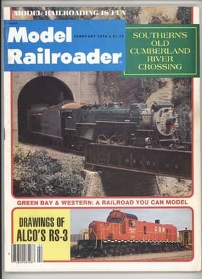 Model Railroader February 1978 Southern Cumberland River Crossing Magazine - Image 1