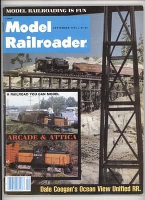 Model Railroader September 1978 Arcade & Attica Model Railroad Magazine - Image 1