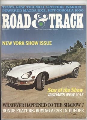 Road & Track May 1971 Jaguar V-12 New York Show Car Magazine - Image 1