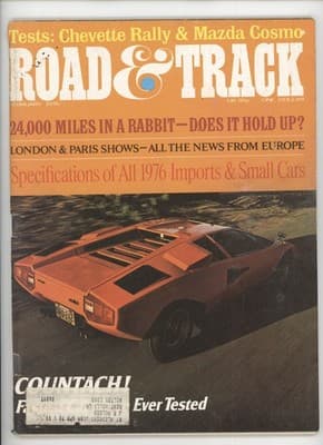 Road & Track February 1976 Lamborghini Countach Car Magazine - Image 1