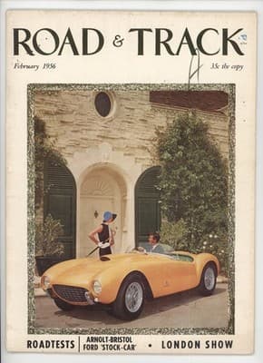 Road & Track February 1956 Arnolt-Bristol Ford Stock Car Magazine - Image 1