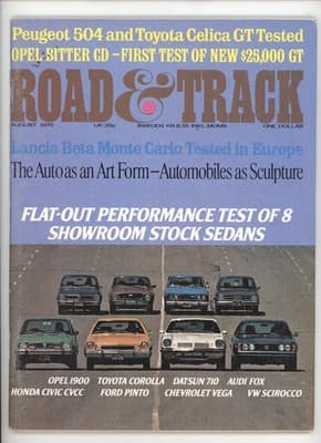 Road & Track August 1975 Showroom Stock Sedans Test Magazine - Image 1