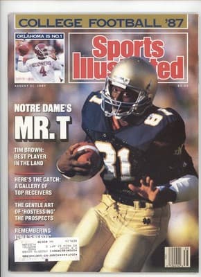Sports Illustrated August 1987 Oklahoma #1 Notre Dame Tim Brown - Image 1