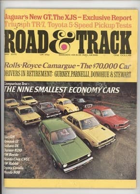 Road & Track May 1975 Jaguar XJS Triumph TR7 Economy Cars Magazine - Image 1