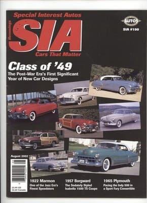 Hemmings SIA August 2002 Class of '49 Post-War Car Designs Magazine - Image 1