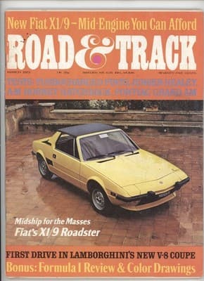 Road & Track March 1973 Fiat X1/9 Mid-Engine Car Magazine - Image 1