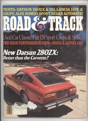 Road & Track November 1978 Datsun 280ZX BMW Lancia Magazine - Image 1