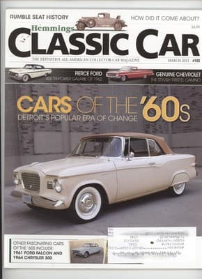 Hemmings Classic Car March 2013 Detroit 1960s Cars Magazine - Image 1