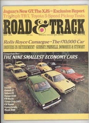 Road & Track May 1975 Jaguar XJS Economy Cars Magazine - Image 1