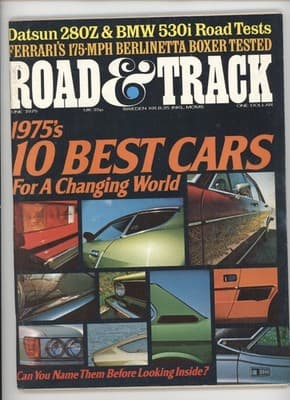 Road & Track June 1975 Ferrari Berlinetta Boxer Datsun 280Z BMW Magazine - Image 1
