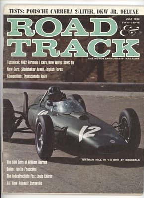 Road & Track July 1962 Porsche Carrera 2-Liter BRM Car Magazine - Image 1