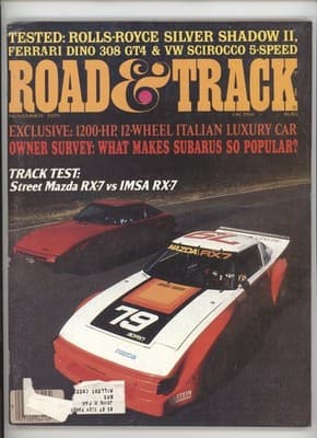 Road & Track November 1979 Mazda RX-7 Rolls-Royce Magazine - Image 1