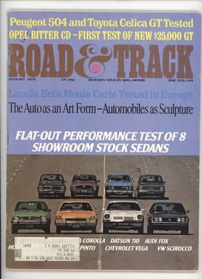 Road & Track August 1975 Car Road Test Magazine - Image 1
