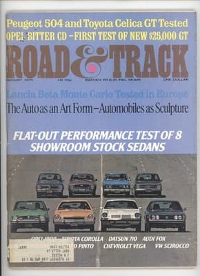 Road & Track August 1975 Sedan Performance Test Magazine - Image 1