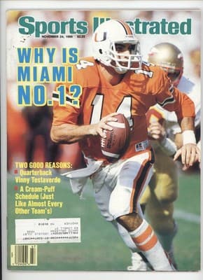 Sports Illustrated Nov 1986 Miami No.1 Vinny Testaverde Football Magazine - Image 1