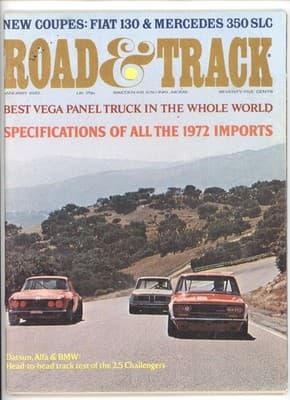 Road & Track January 1972 Fiat 130 & Mercedes 350 SLC Magazine - Image 1
