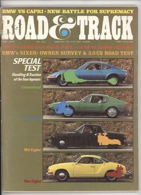 Road & Track July 1973 BMW vs Capri Test Magazine - Image 1