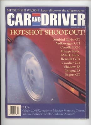 Car and Driver March 1987 Hot-Shot Shoot-Out Car Magazine - Image 1