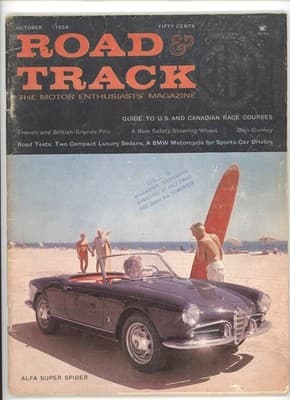 Road & Track October 1959 Alfa Romeo Super Spider Car Magazine - Image 1