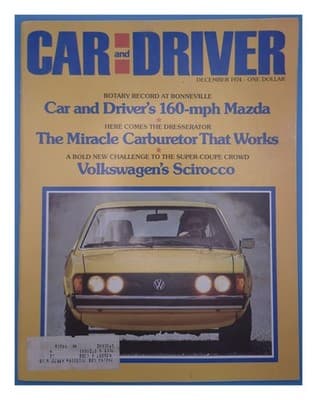 Car and Driver December 1974 Volkswagen Scirocco Car Magazine - Image 1