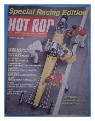 Hot Rod November 1965 Haase-Smyzer Dragster Racing Magazine - Image 1